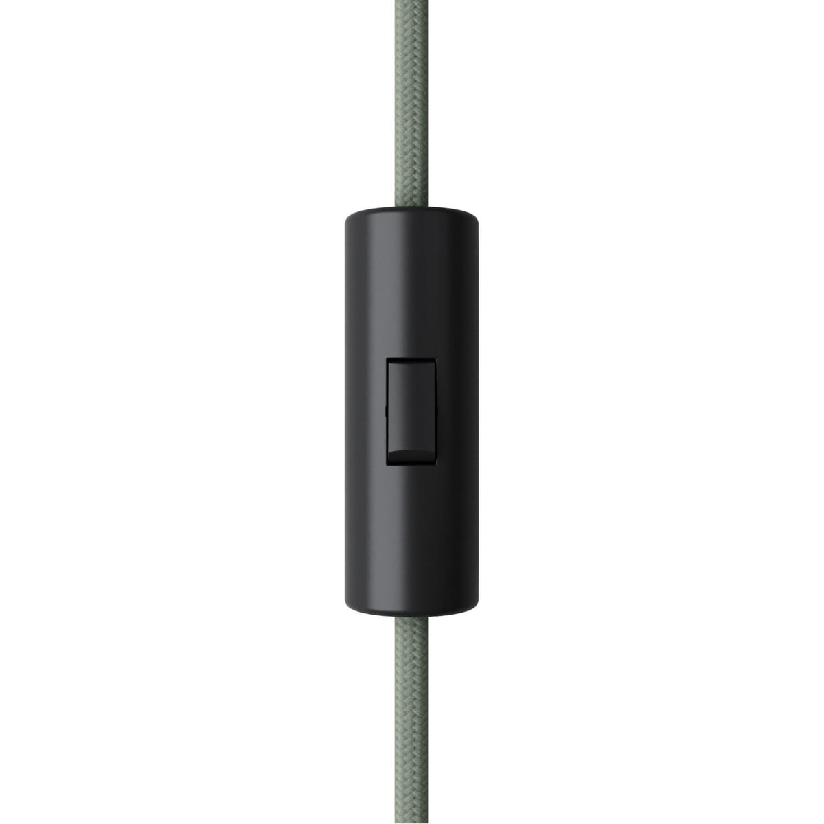 Cilindrinis vienpolis jungiklis laidui su įžeminimu juodas, 7.25 cm
