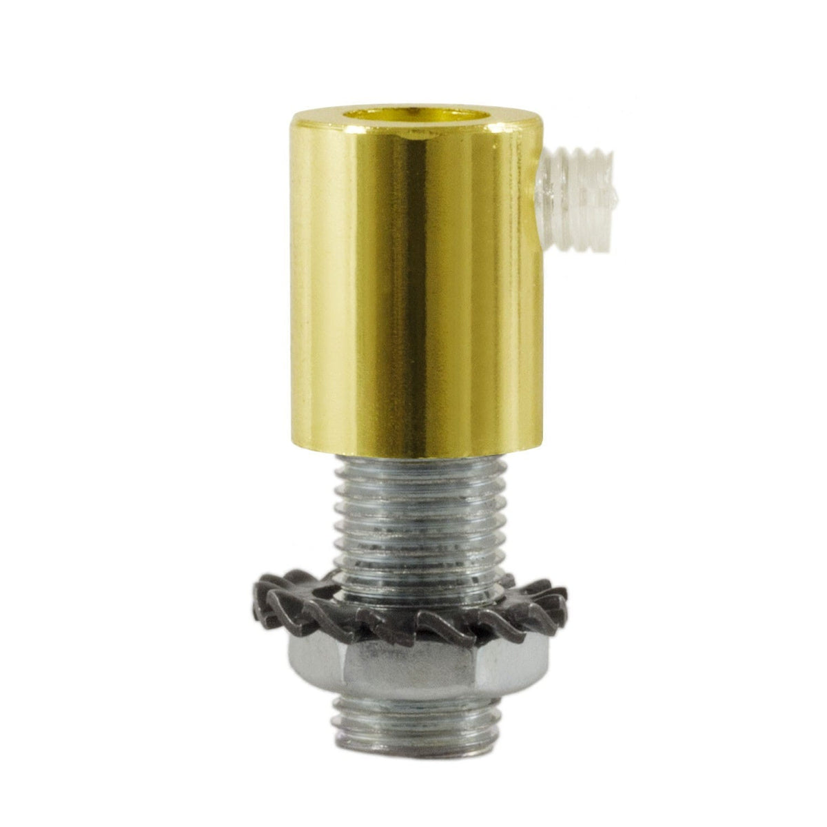 Metalinis cilindrinis laido fiksatorius M10x1, žalvario blizgus