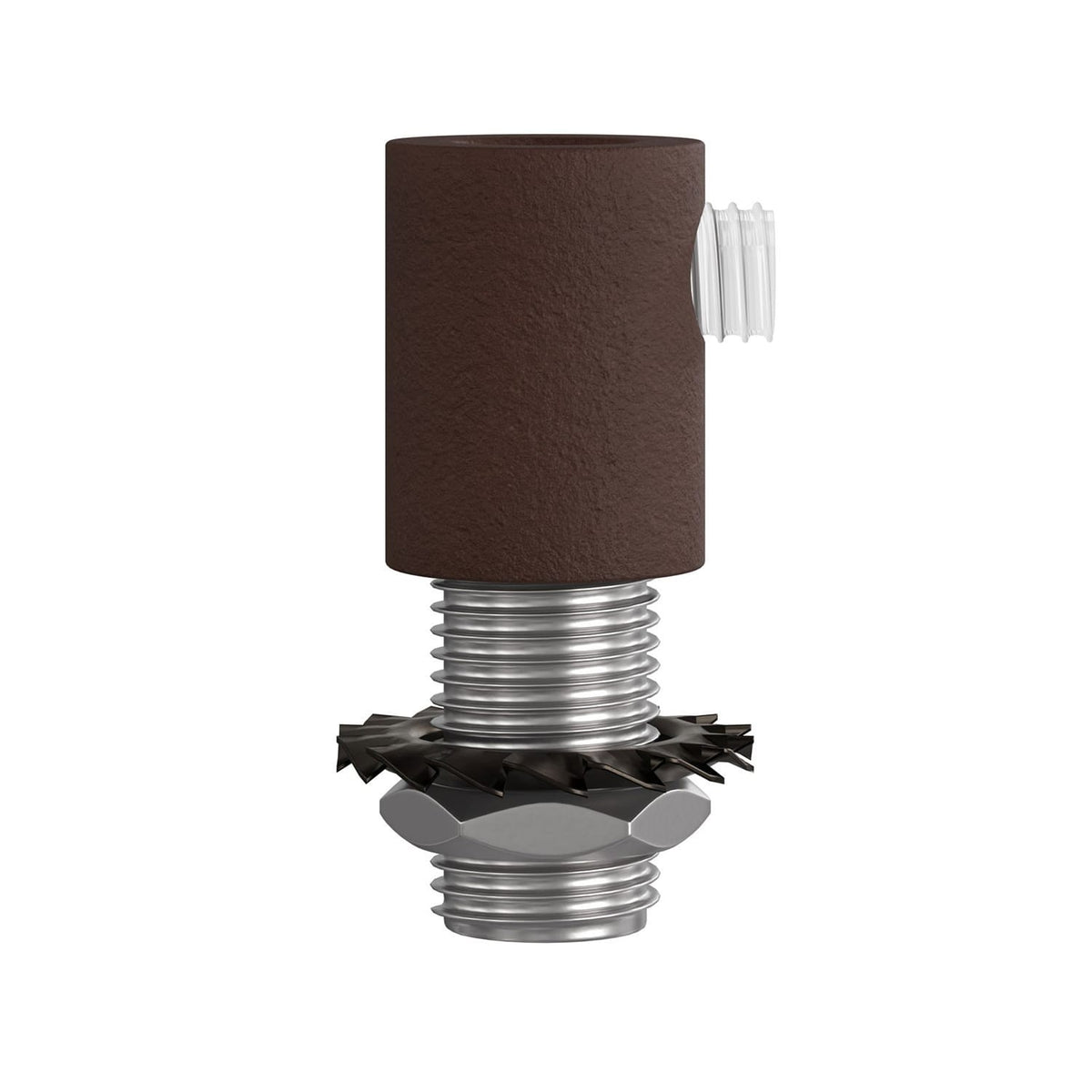 Metalinis cilindrinis laido fiksatorius M10x1, tamsiai rudas