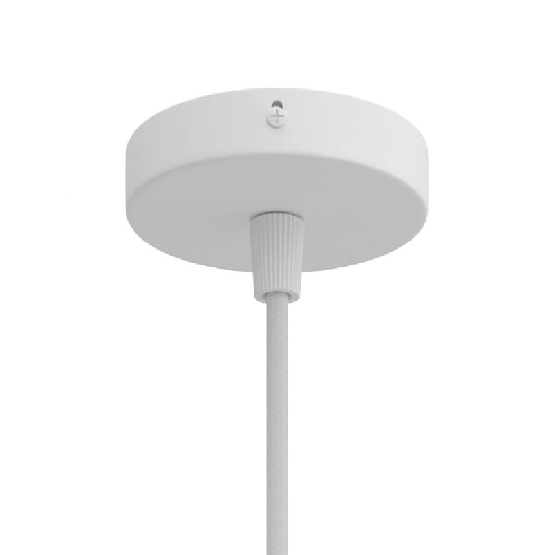Lubų dangtelis metalinis ø8.3 cm, baltas matinis, 1 anga