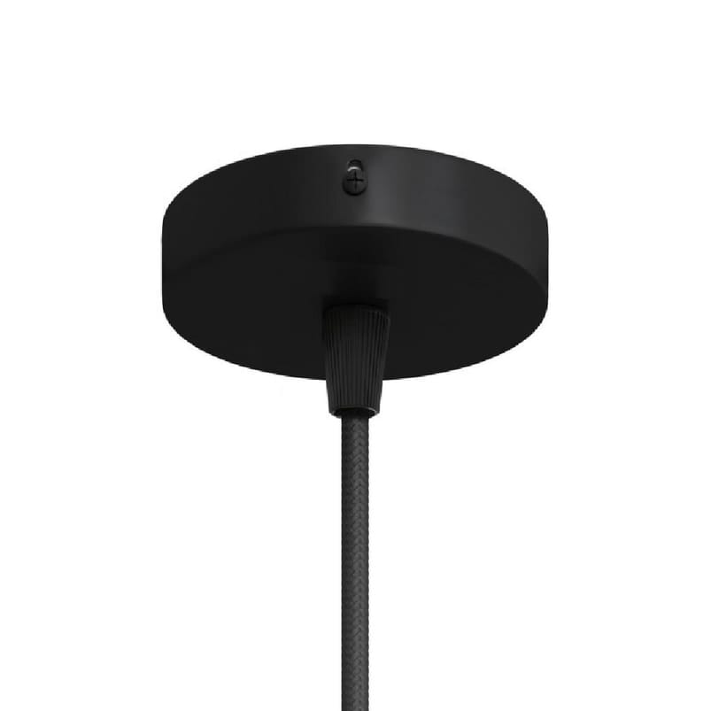 Lubų dangtelis metalinis ø8.3 cm, juodas, 1 anga