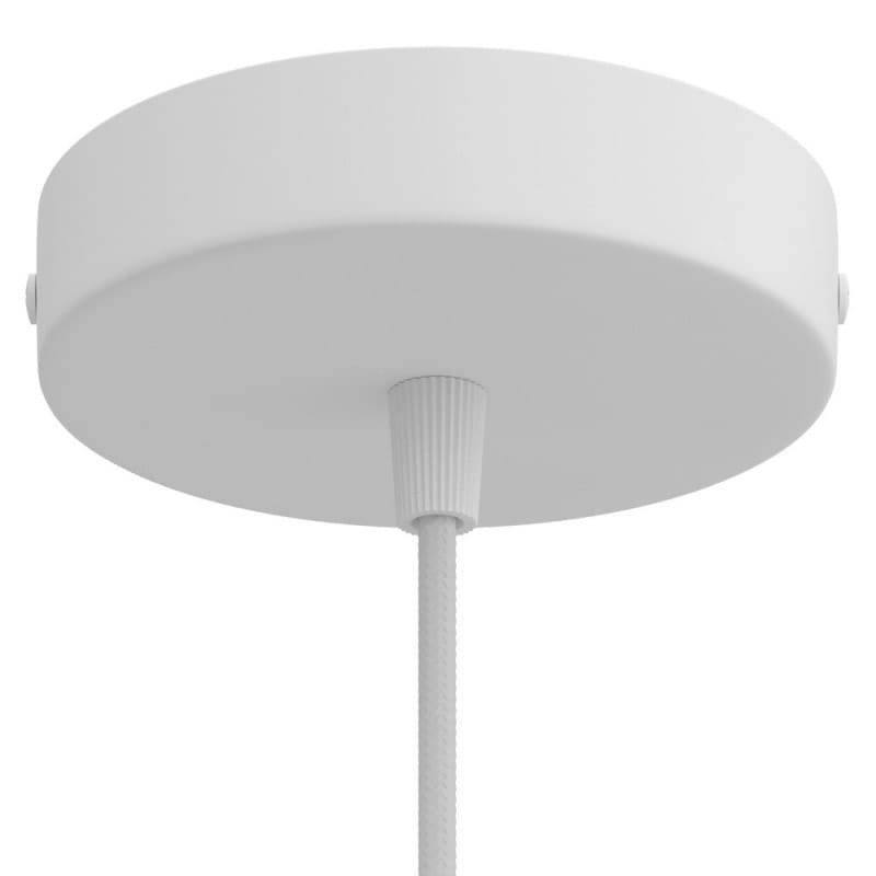 Lubų dangtelis metalinis ø12 cm, baltas matinis, 1 anga