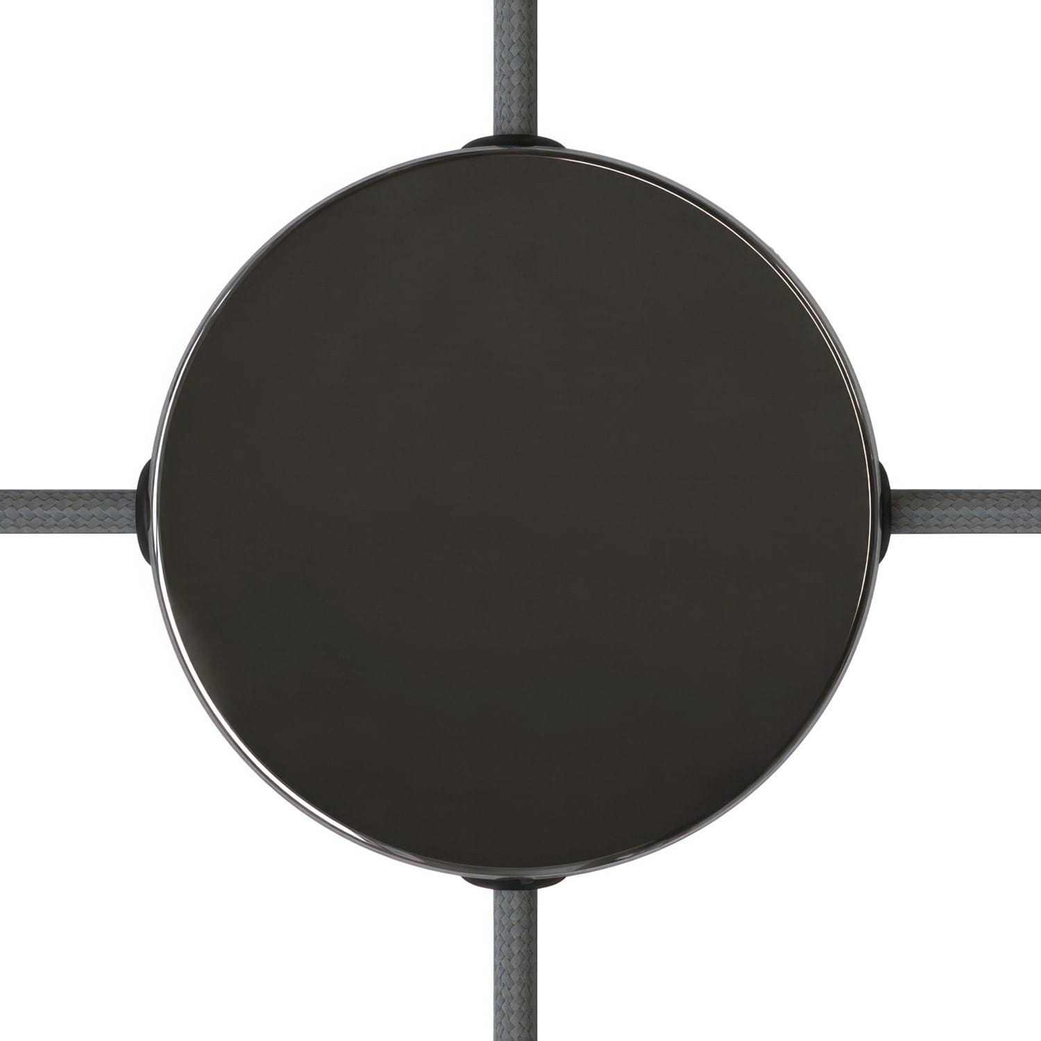 Metalinė jungties dėžutė ø12 cm, juoda blizgi