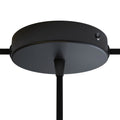 Lubų dangtelis metalinis ø12 cm, juodas matinis, 1 centrinė ir 2 šoninės angos