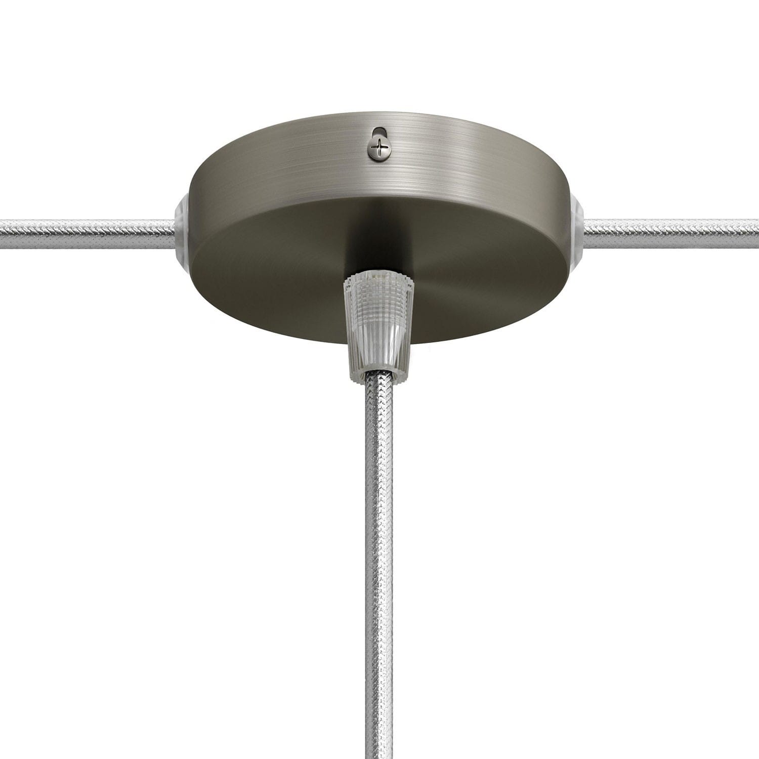 Lubų dangtelis metalinis ø8.3 cm, titano, 1 centrinė ir 2 šoninės angos