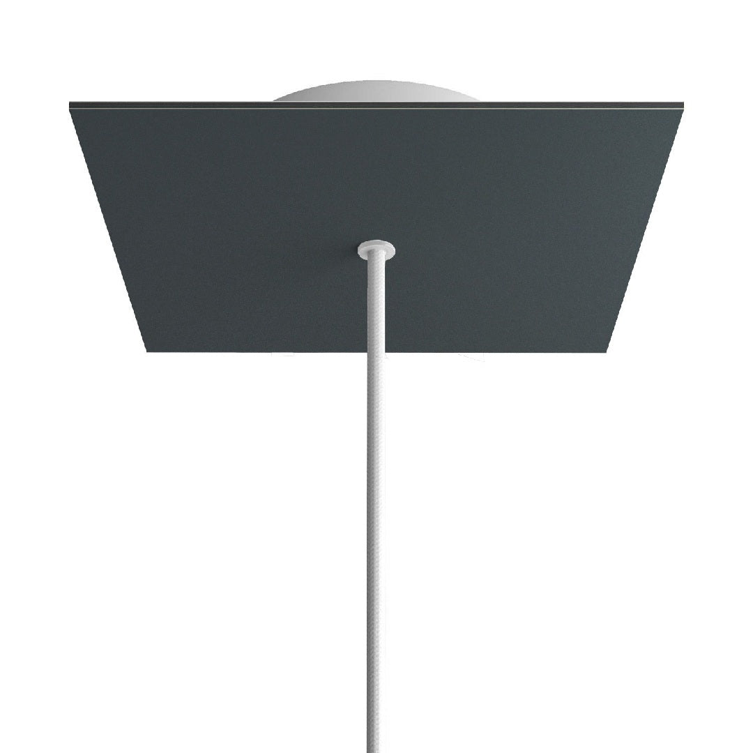 Lubų dangtelis XL metalinis, 20 x 20 cm, antracito, 1 centrinė ir 4 šoninės angos