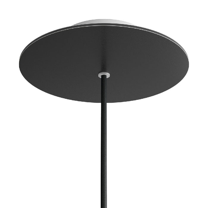 Lubų dangtelis XL metalinis, ø20 cm, juodas matinis, 1 centrinė ir 4 šoninės angos