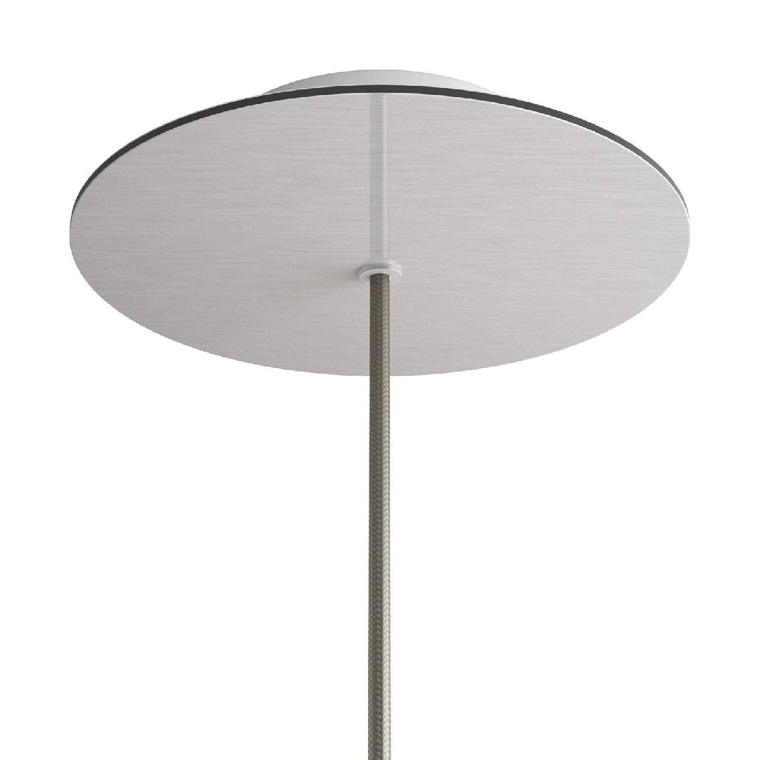 Lubų dangtelis XL metalinis, ø20 cm, pilkas Satin Steel, 1 centrinė ir 4 šoninės angos