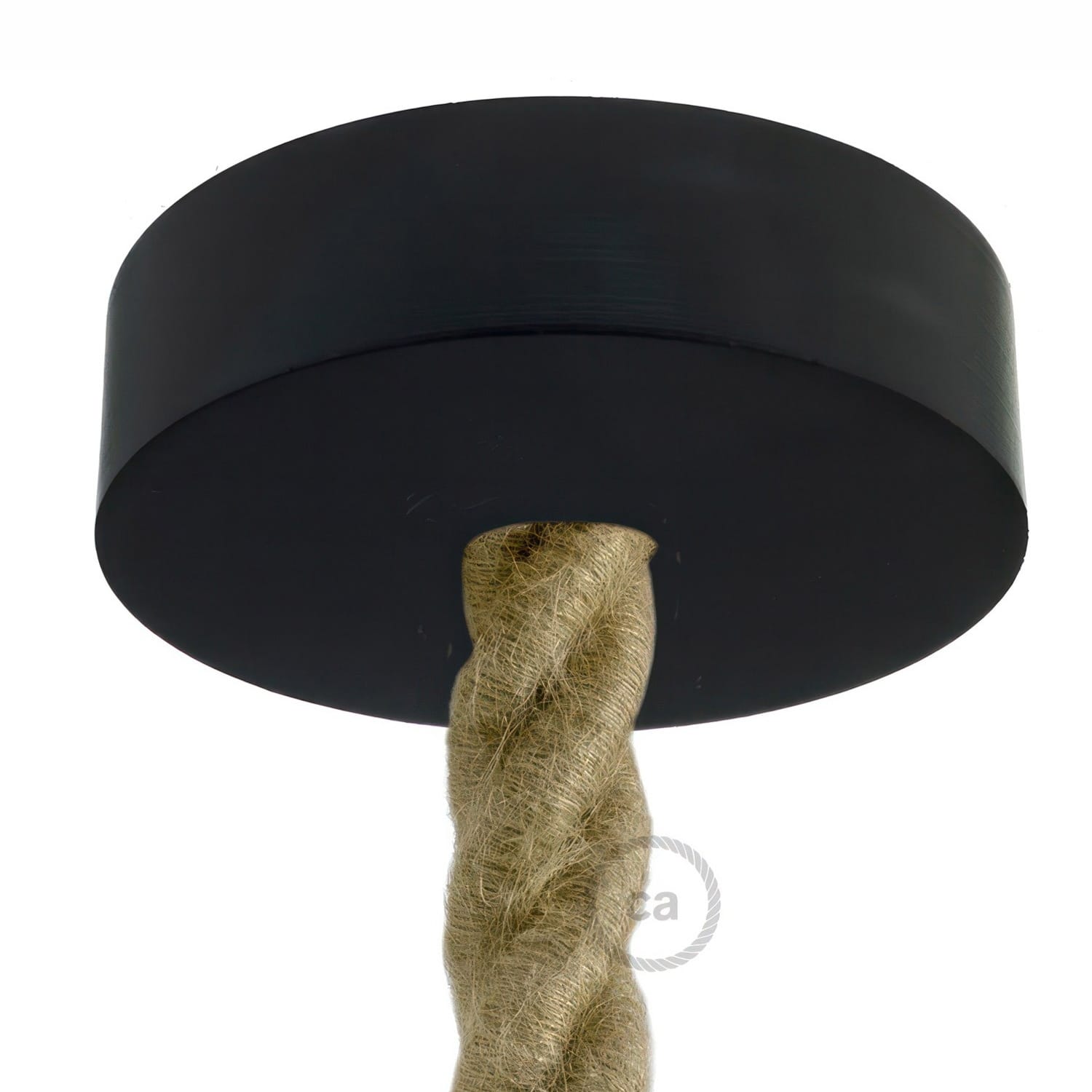 Lubų dangtelis 2XL laidui medinis, ø12 cm, juodas, 1 anga