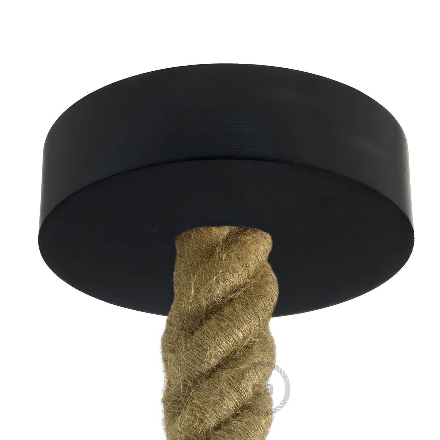 Lubų dangtelis 3XL laidui medinis, ø12 cm, juodas, 1 anga