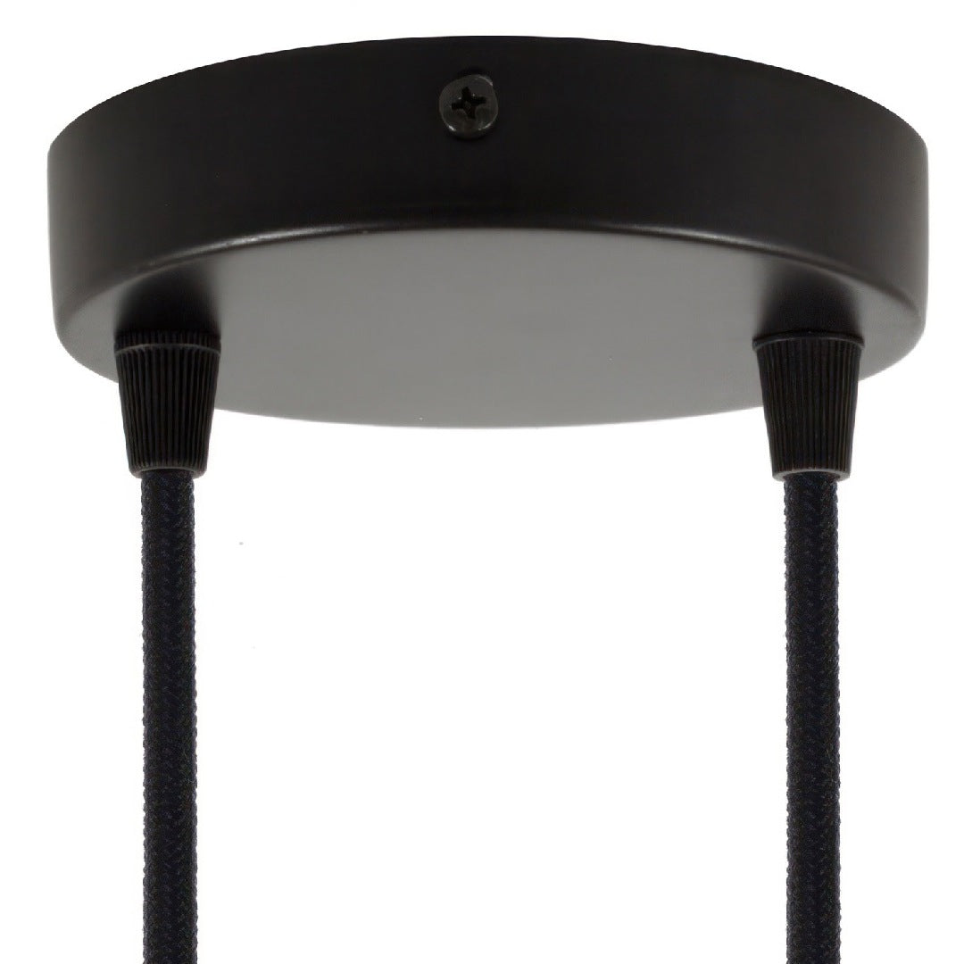 Lubų dangtelis metalinis ø12 cm, 2 angos laidams, juoda matinė