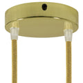 Lubų dangtelis metalinis ø12 cm, 2 angos laidams, žalvario blizgi