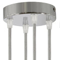 Lubų dangtelis metalinis ø12 cm, 4 angos laidams, chromo pilka