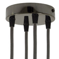 Lubų dangtelis metalinis ø12 cm, 4 angos laidams, juoda blizgi