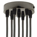 Lubų dangtelis metalinis ø12 cm, 7 angos laidams, juoda blizgi