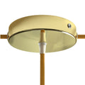 Lubų dangtelis metalinis ø12 cm, žalvario blizgus, 1 centrinė ir 2 šoninės angos