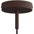 Lubų dangtelis metalinis ø12 cm, tamsiai rudas, 1 anga, 7 cm ilgio vamzdelis