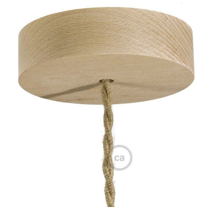 Lubų dangtelis medinis ø12 cm, šviesiai rudas, 1 anga