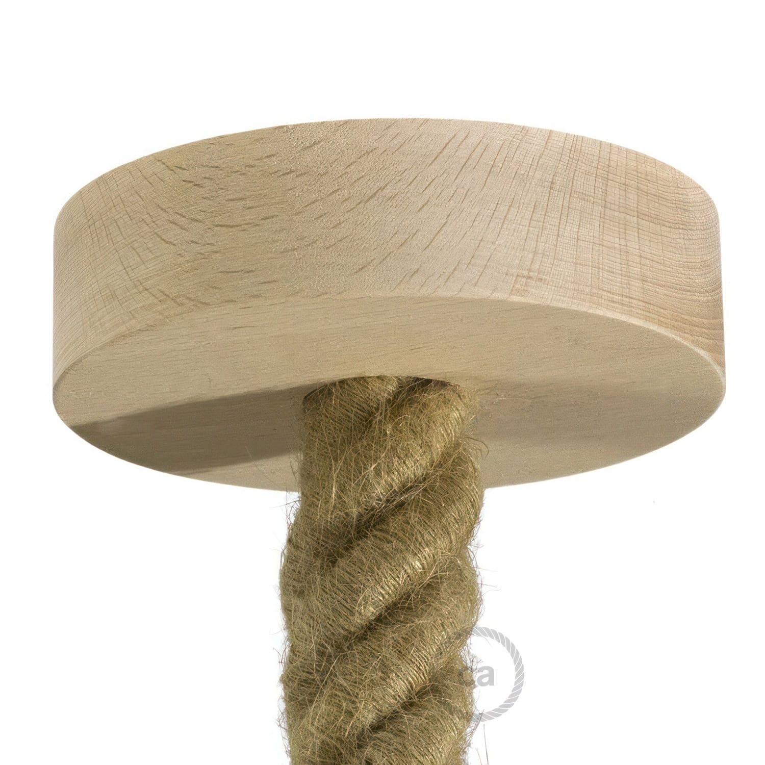 Lubų dangtelis 3XL laidui medinis, ø12 cm, rudas, 1 anga