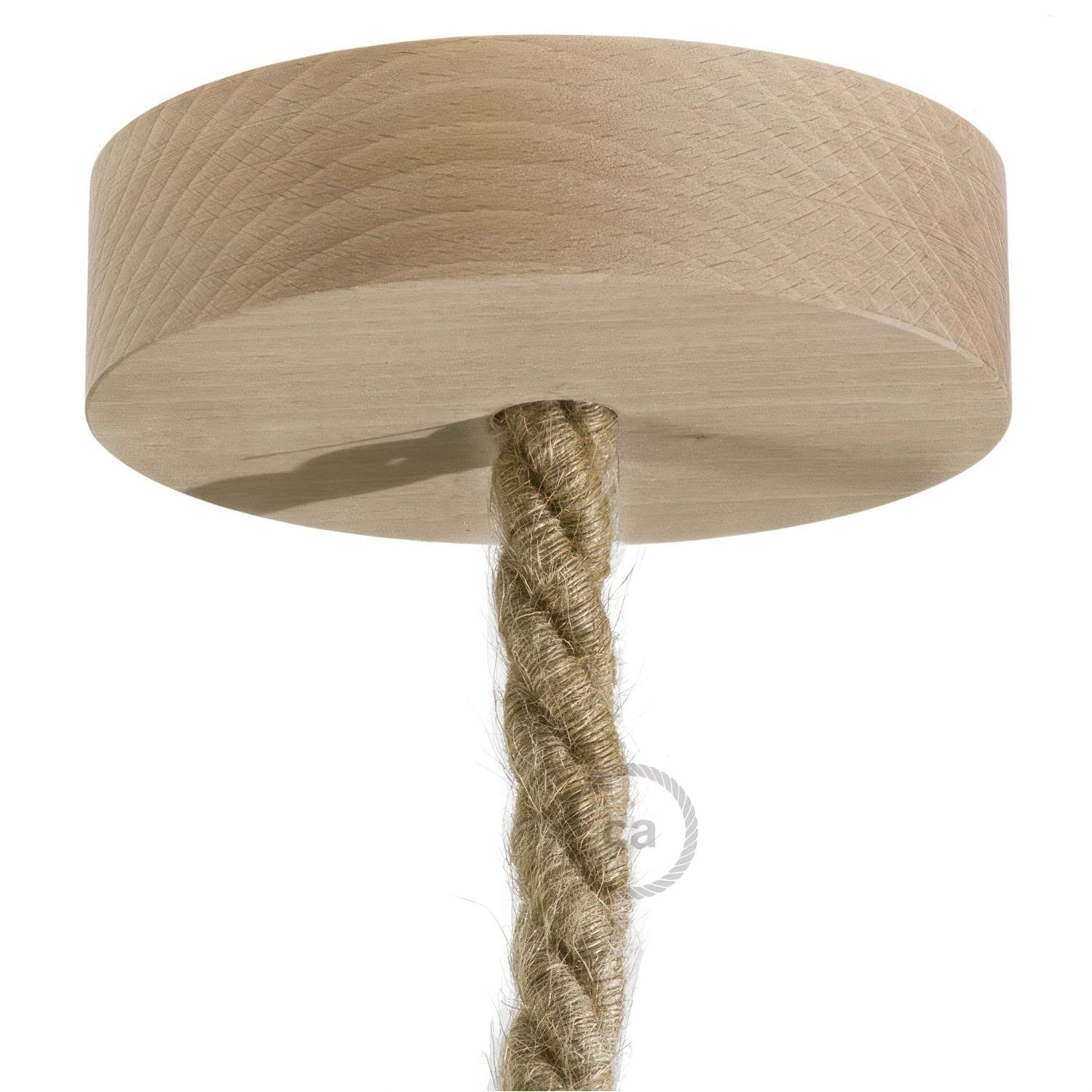 Lubų dangtelis XL laidui medinis, ø12 cm, rudas, 1 anga