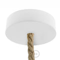 Lubų dangtelis XL laidui medinis, ø12 cm, baltas, 1 anga
