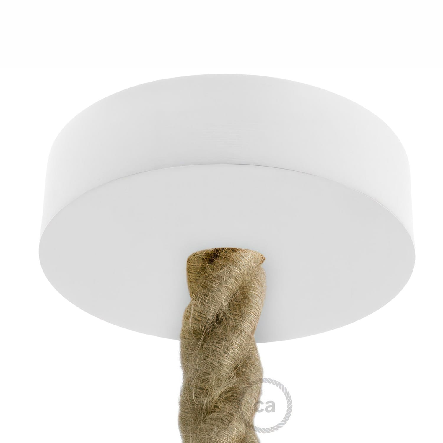 Lubų dangtelis 2XL laidui medinis ø12 cm, baltas, 1 anga