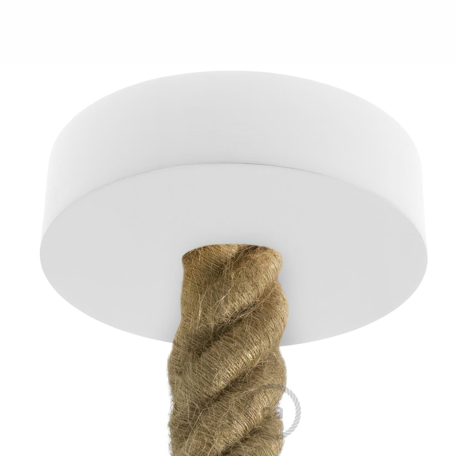 Lubų dangtelis 3XL laidui medinis, ø12 cm, baltas,1 anga