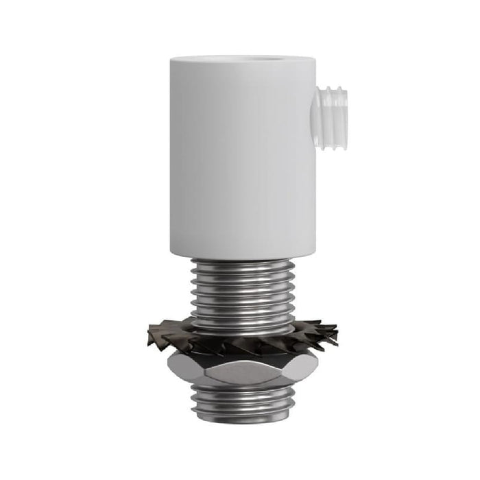 Metalinis cilindrinis laido fiksatorius M10x1, baltas