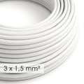 Tekstilinis elektros laidas, 3 x 1,50 mm², baltas