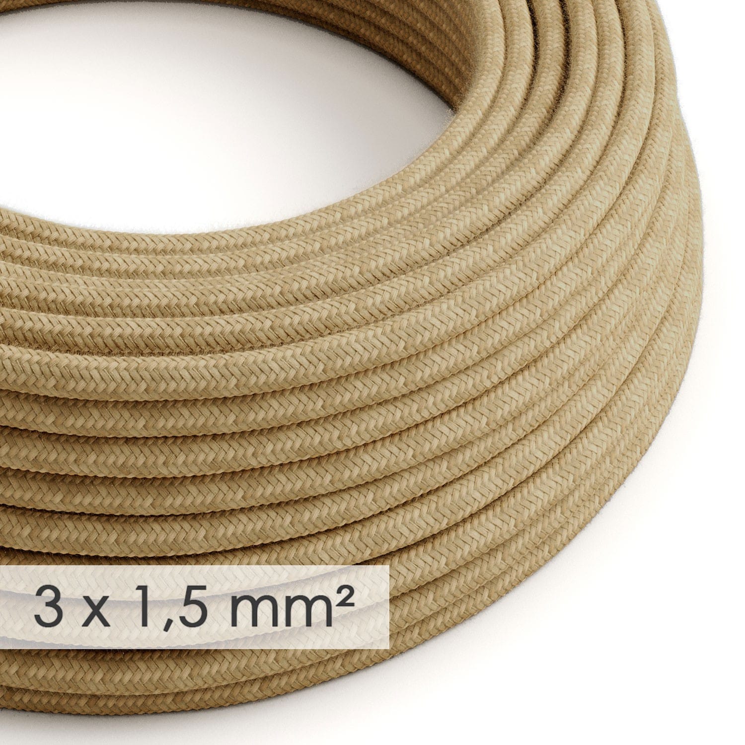 Tekstilinis elektros laidas, 3 x 1,50 mm², džiuto