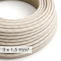 Tekstilinis elektros laidas, 3 x 1,50 mm², lino