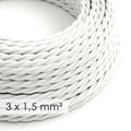 Tekstilinis pintas elektros laidas, 3 x 1,50 mm², baltas