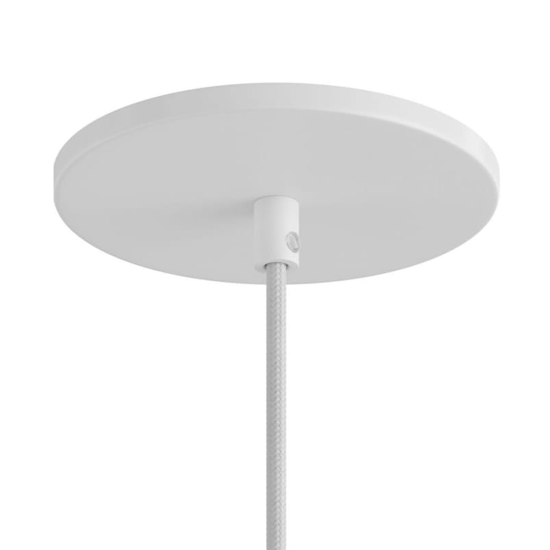 Lubų dangtelis metalinis ø12.6 cm, baltas, 1 anga