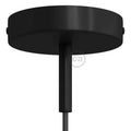 Lubų dangtelis metalinis ø12 cm, juodas, 1 anga, 7 cm vamzdelis