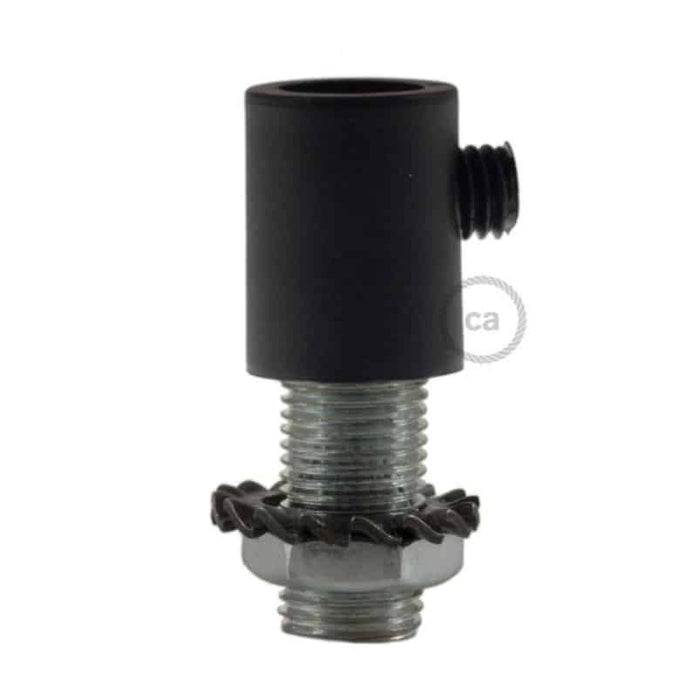 Plastikinis cilindrinis laido fiksatorius M10x1, juodas