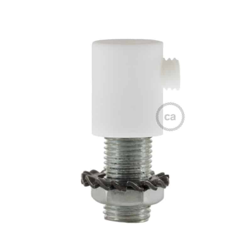 Plastikinis cilindrinis laido fiksatorius M10x1, baltas