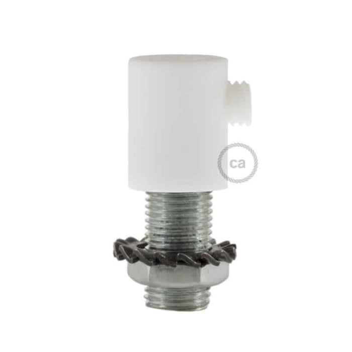 Plastikinis cilindrinis laido fiksatorius M10x1, baltas