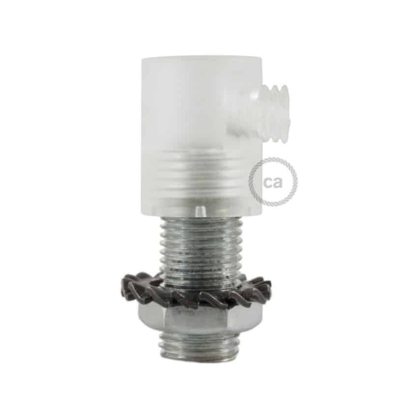 Plastikinis cilindrinis laido fiksatorius M10x1, permatomas