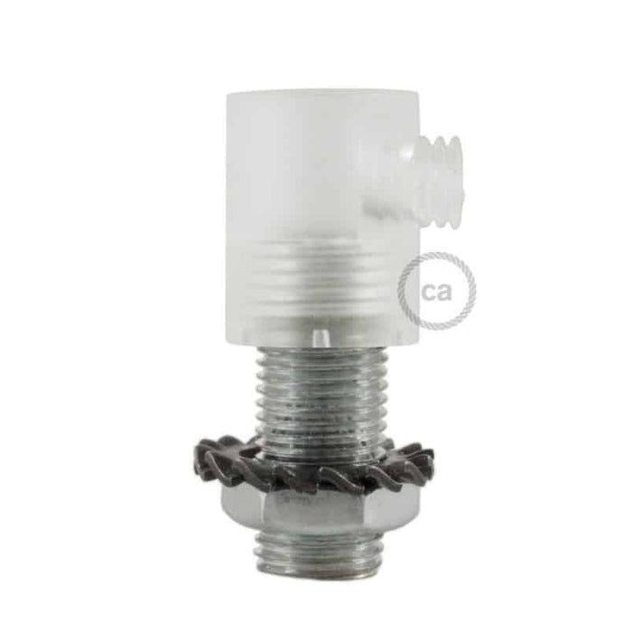 Plastikinis cilindrinis laido fiksatorius M10x1, permatomas