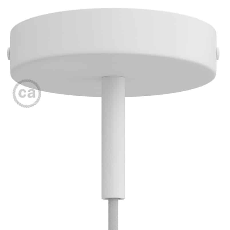 Lubų dangtelis metalinis ø12 cm, baltas, 1 anga, 7 cm vamzdelis