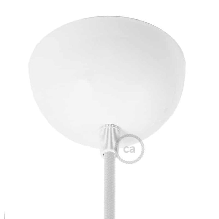 Pusės sferos lubų dangtelis metalinis, ø10 m, baltas, 1 anga