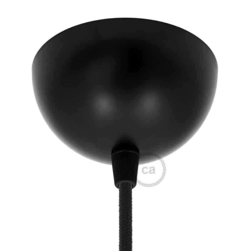 Pusės sferos lubų dangtelis metalinis, ø10 cm, juodas, 1 anga