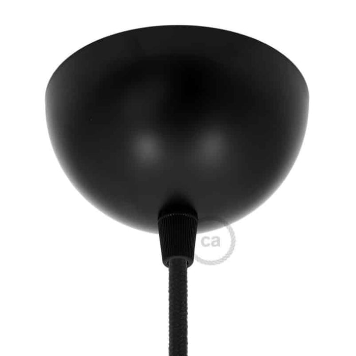Pusės sferos lubų dangtelis metalinis, ø10 cm, juodas, 1 anga