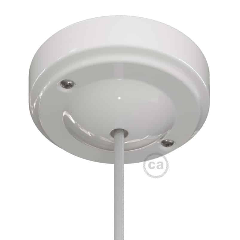 Porcelianinis lubų dangtelis Minimal baltas, ø9,5 cm, 1 anga