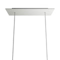 Lubų dangtelis XXL metalinis, 67.5 x 22.5 cm, baltas, 2 centrinės ir 6 šoninės angos
